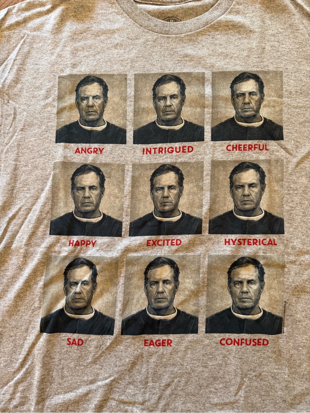 New- BILL BELICHICK Faces New England Patriots T Shirt Mens Large